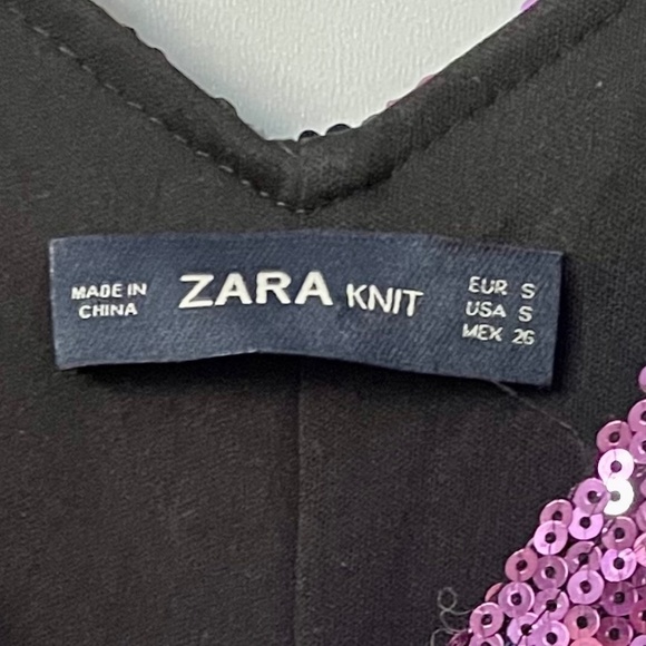 SOLD Zara Sequin Stripe Midi Wrap Dress, Sz Small - Picture 14 of 16